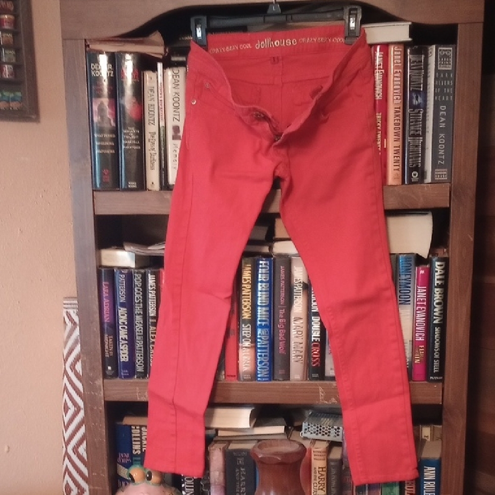 Dollhouse Women's Vibrant Red Skinny Jeans